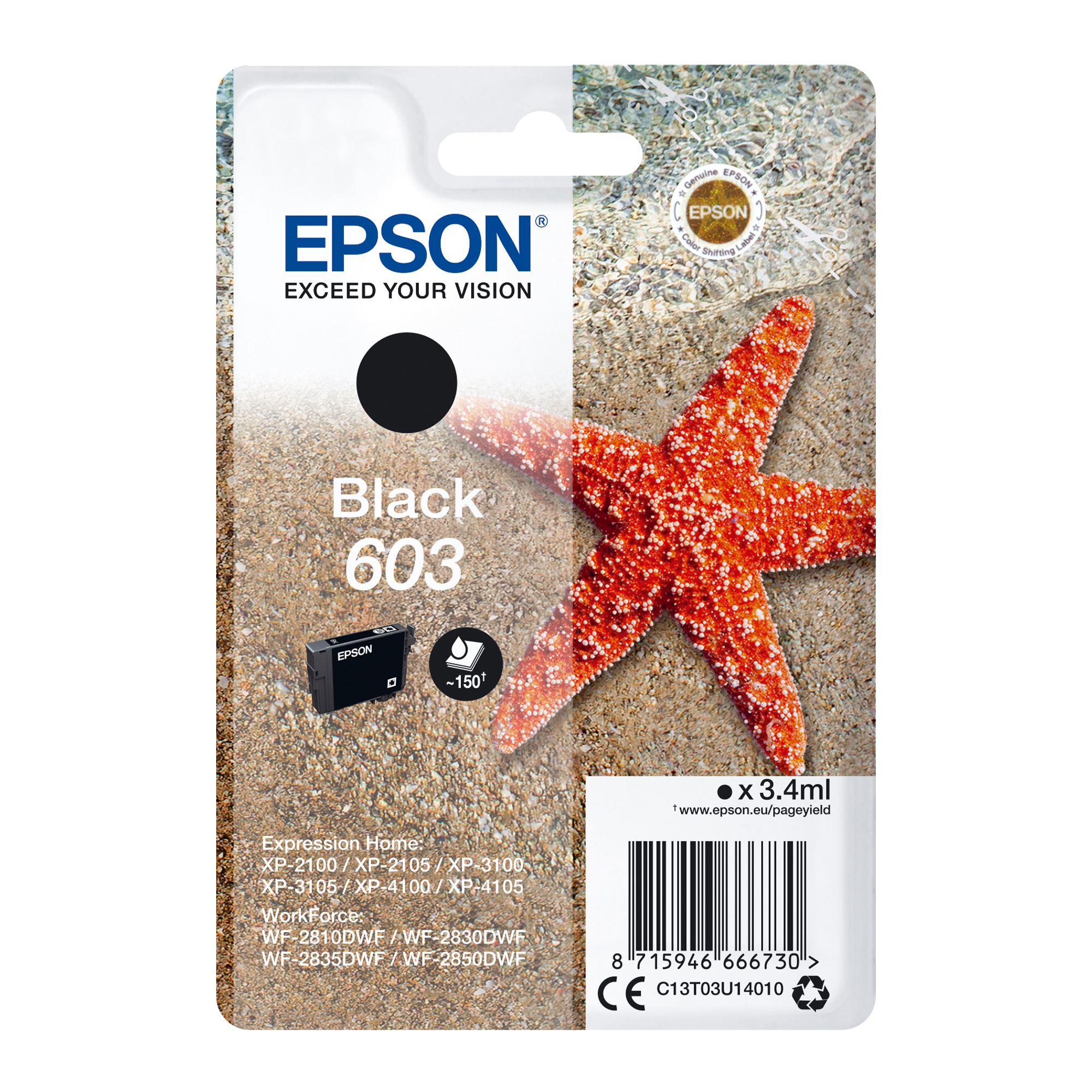 Epson Cart.ink Stella Marina 603 Nero