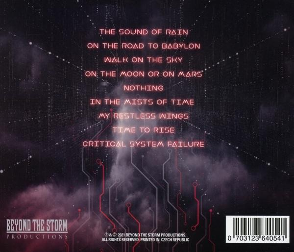 CD-Rückseite mit Songtiteln in roter Schrift auf dunklem Hintergrund und einem Logo.