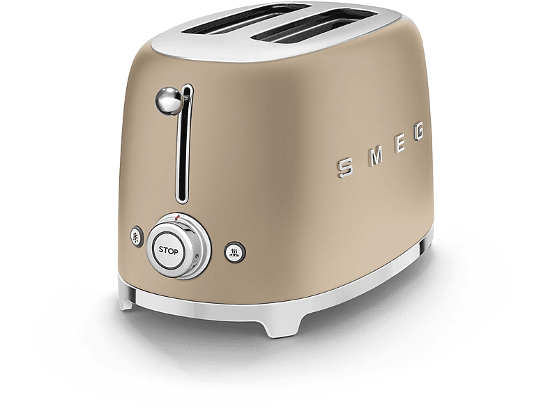 Smeg TSF01CHMEU Retro Style Toaster (Gold, 950 Watt, Schlitze: 2)