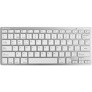 Teclado inalámbrico - Silver HT, Bluetooth, Diseño QWERTY, Hasta 10 m, 78 teclas, Blanco