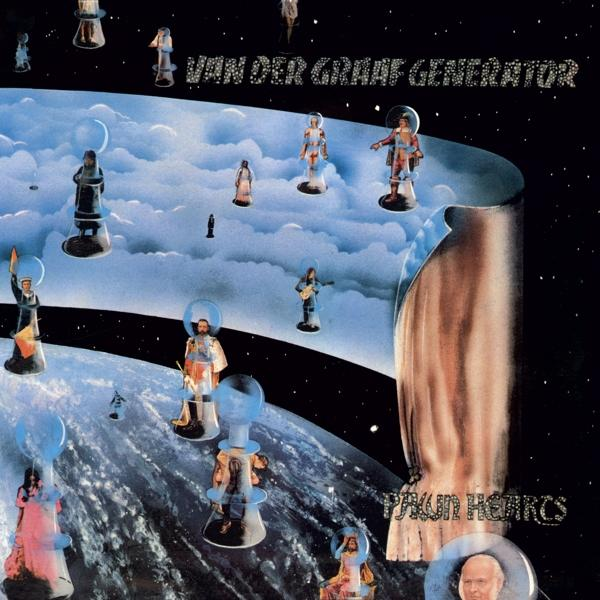Pochette de l'album Van Der Graaf Generator avec des figures dans l'espace.