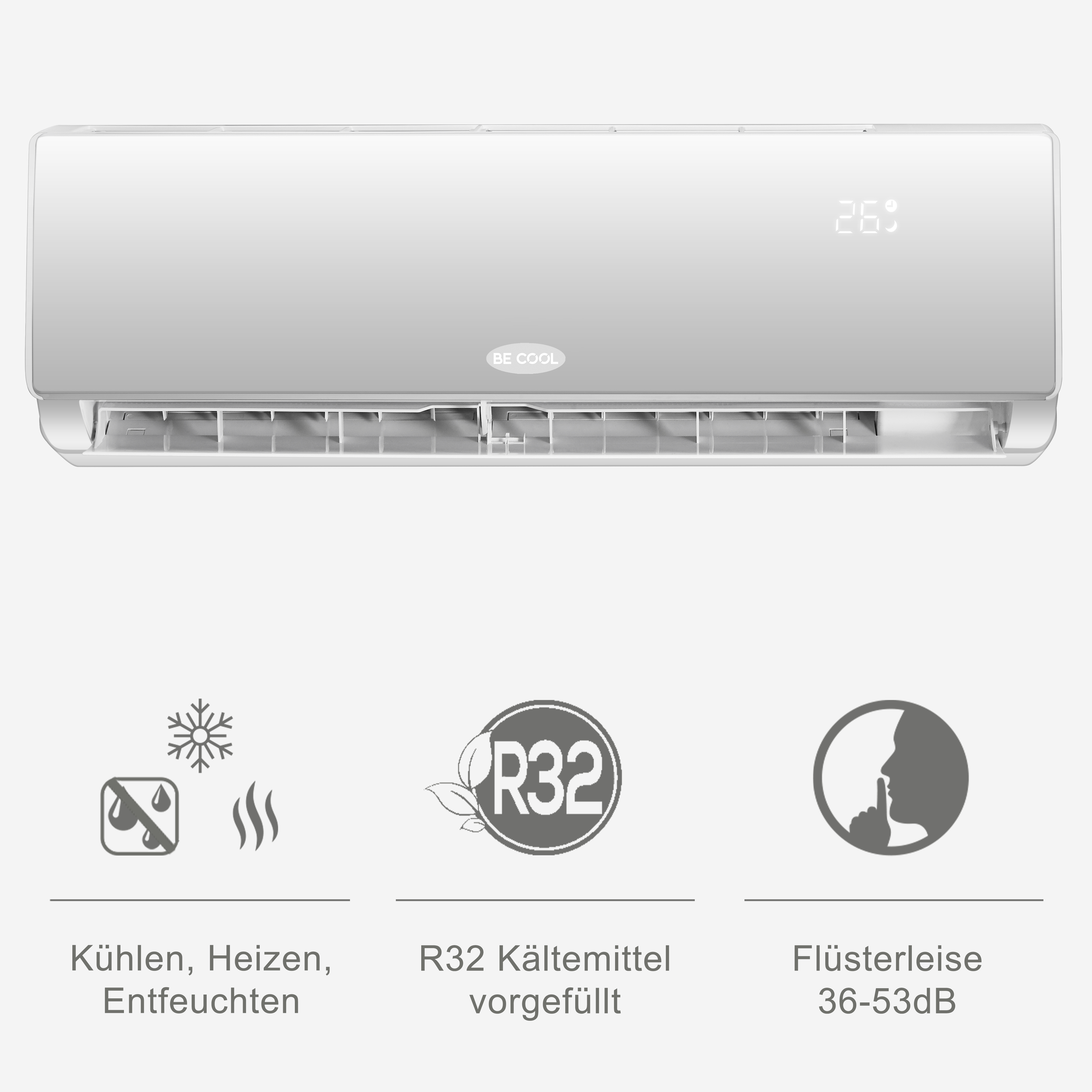 BECOOL BC18SK2101QW inkl. Vollinstallation Klimagerät Weiß Energieeffizienzklasse: A++, Max. Raumgröße: 160 m³