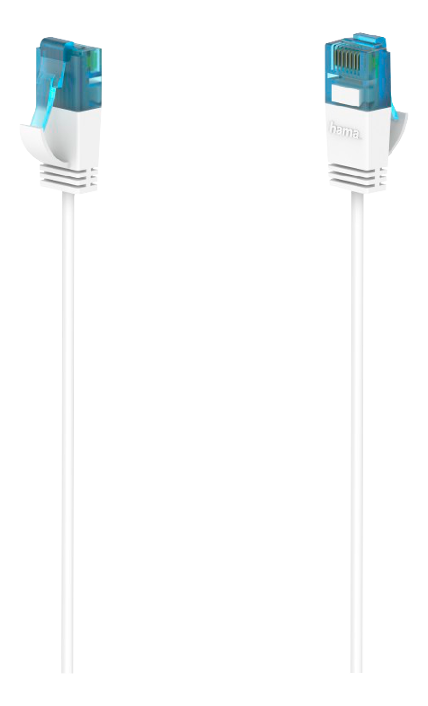HAMA Flexi-Slim - Câble réseau, 1.5 m, Cat-6, Blanc/Bleu