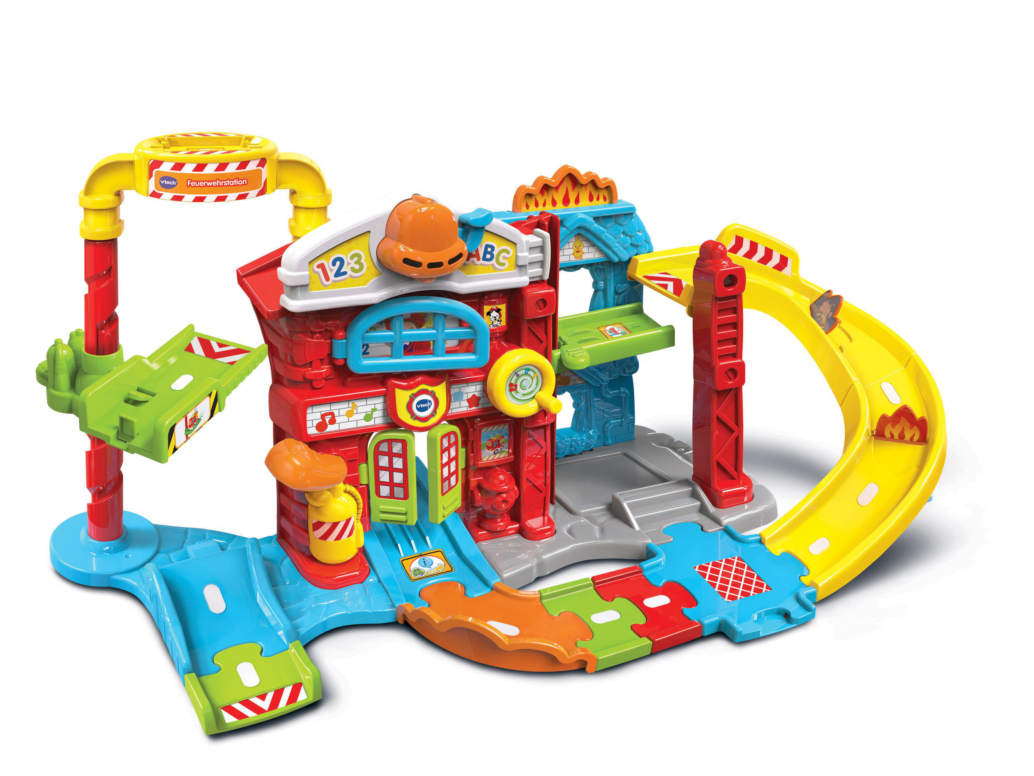 VTECH Tut Tut Baby Flitzer - Feuerwehrstation Spielzeugauto, Mehrfarbig
