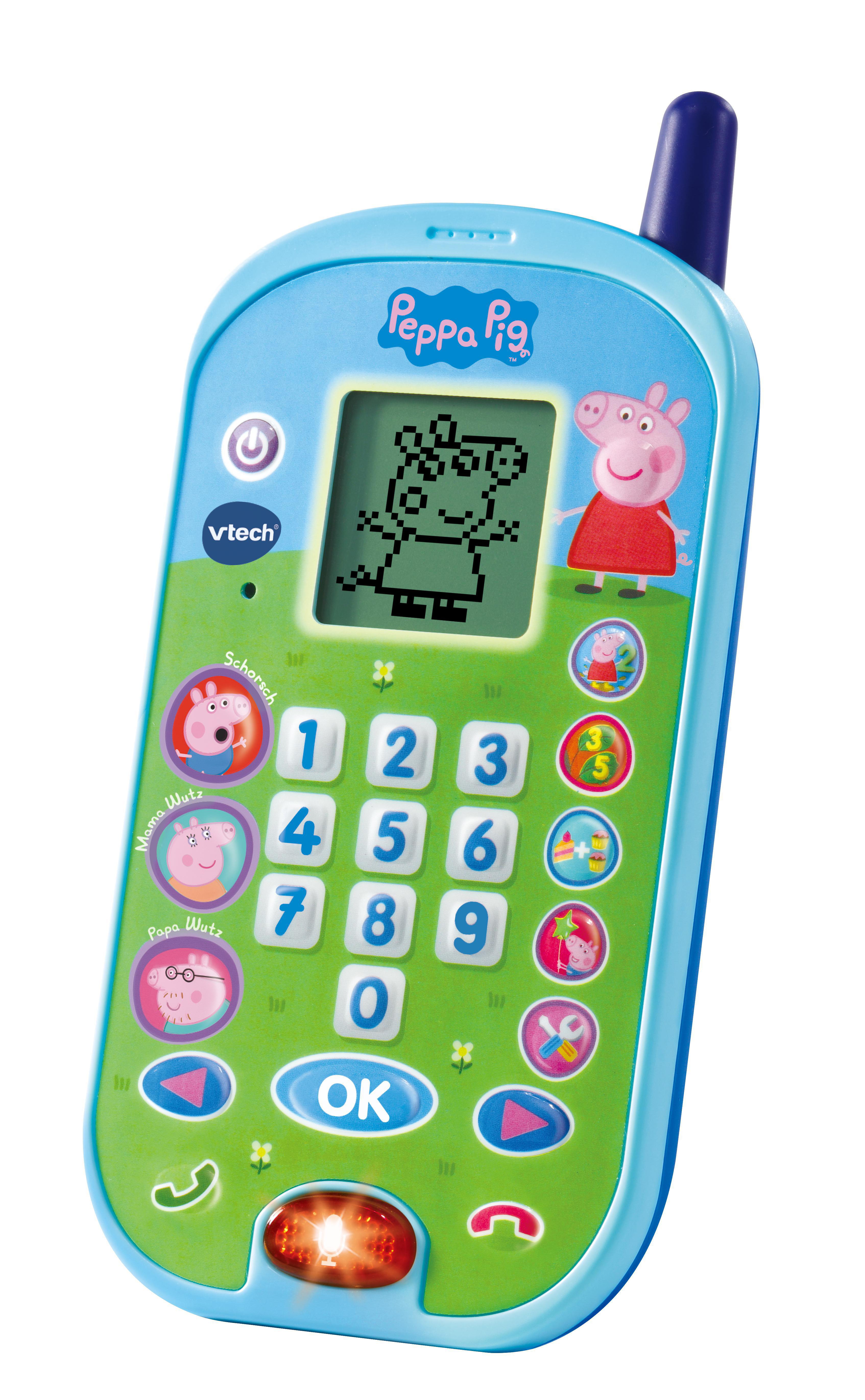 VTECH Peppas Lerntelefon Kleinkindspieltelefon, Mehrfarbig