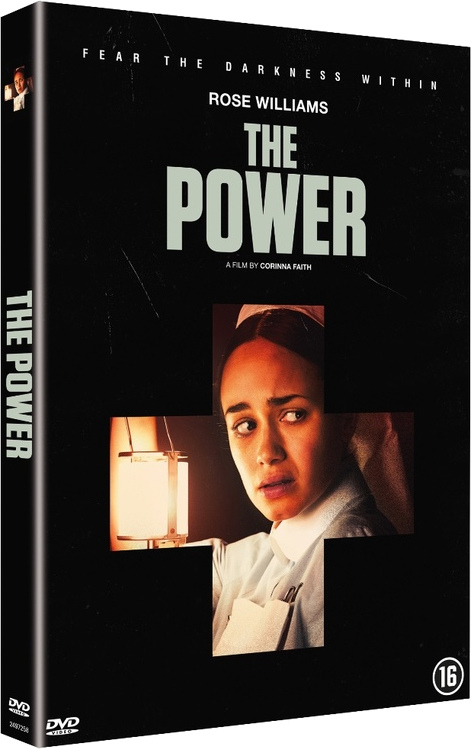 Boîtier DVD avec une affiche de film. L'affiche présente une femme et une forme de croix. Texte : The Power.