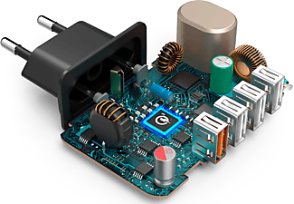 HAMA Laadstation 33 Watt 4 Poorten Zwart