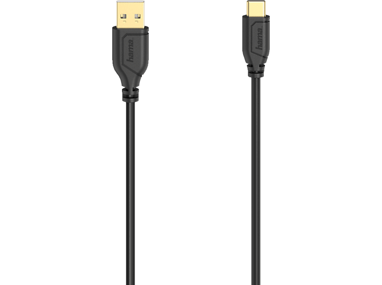 HAMA 00200634 - Kabel USB-A zu USB-C (Schwarz)