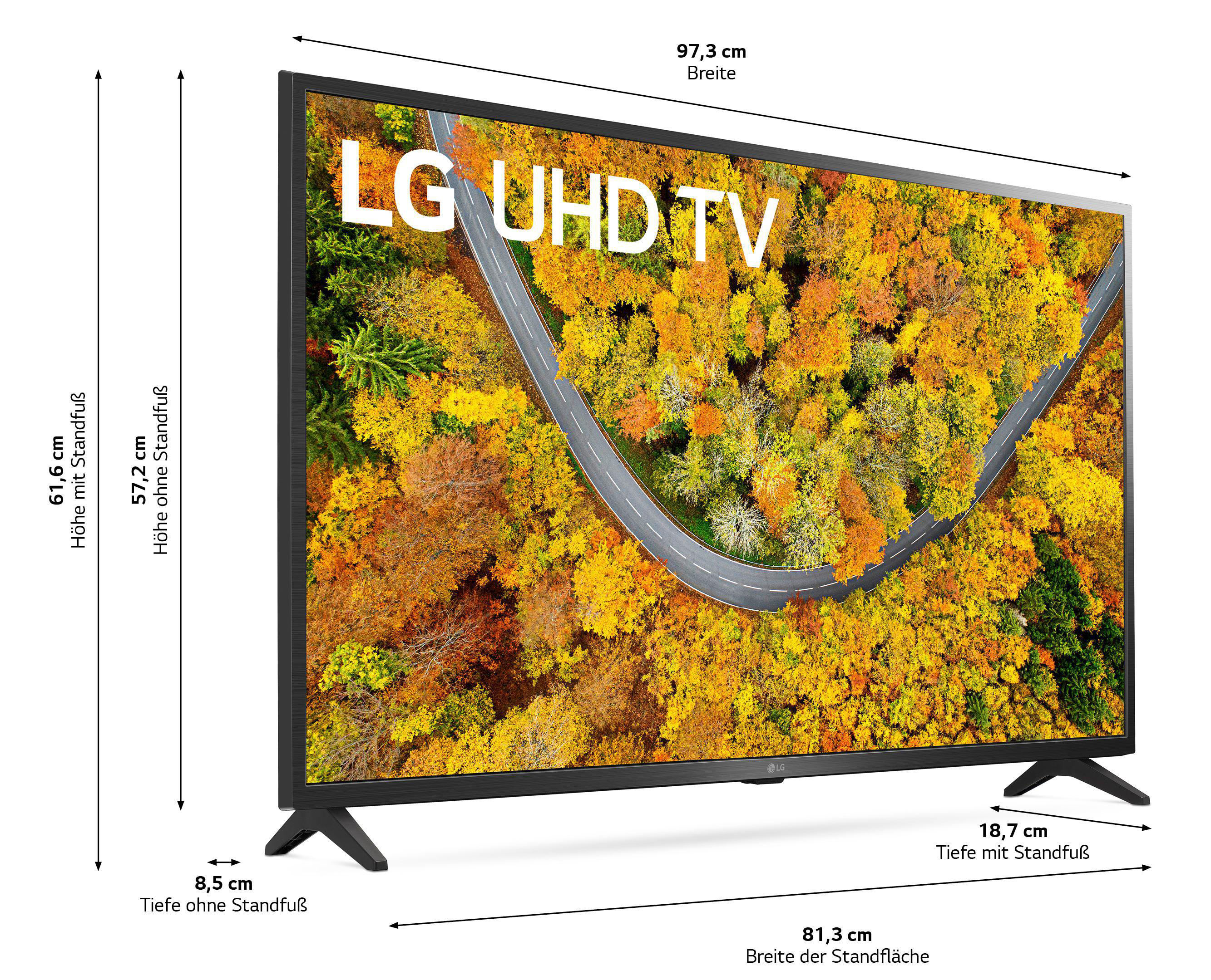 LG 43UP75009LF LCD TV (Flat, 43 Zoll / 108 cm, UHD 4K, SMART TV, webOS 6.0 mit LG ThinQ)