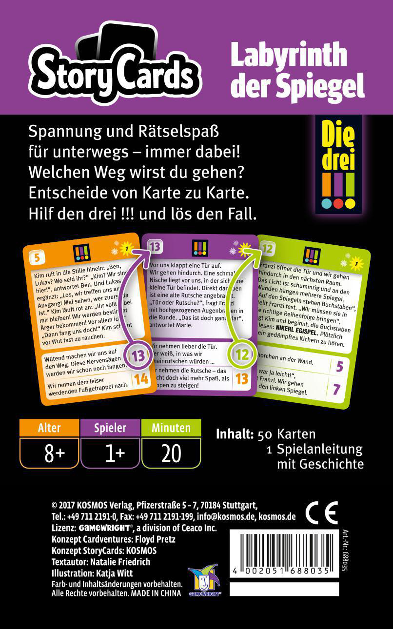 KOSMOS 688035 Die drei !!! Labyrinth der Spiegel Spiel Mehrfarbig
