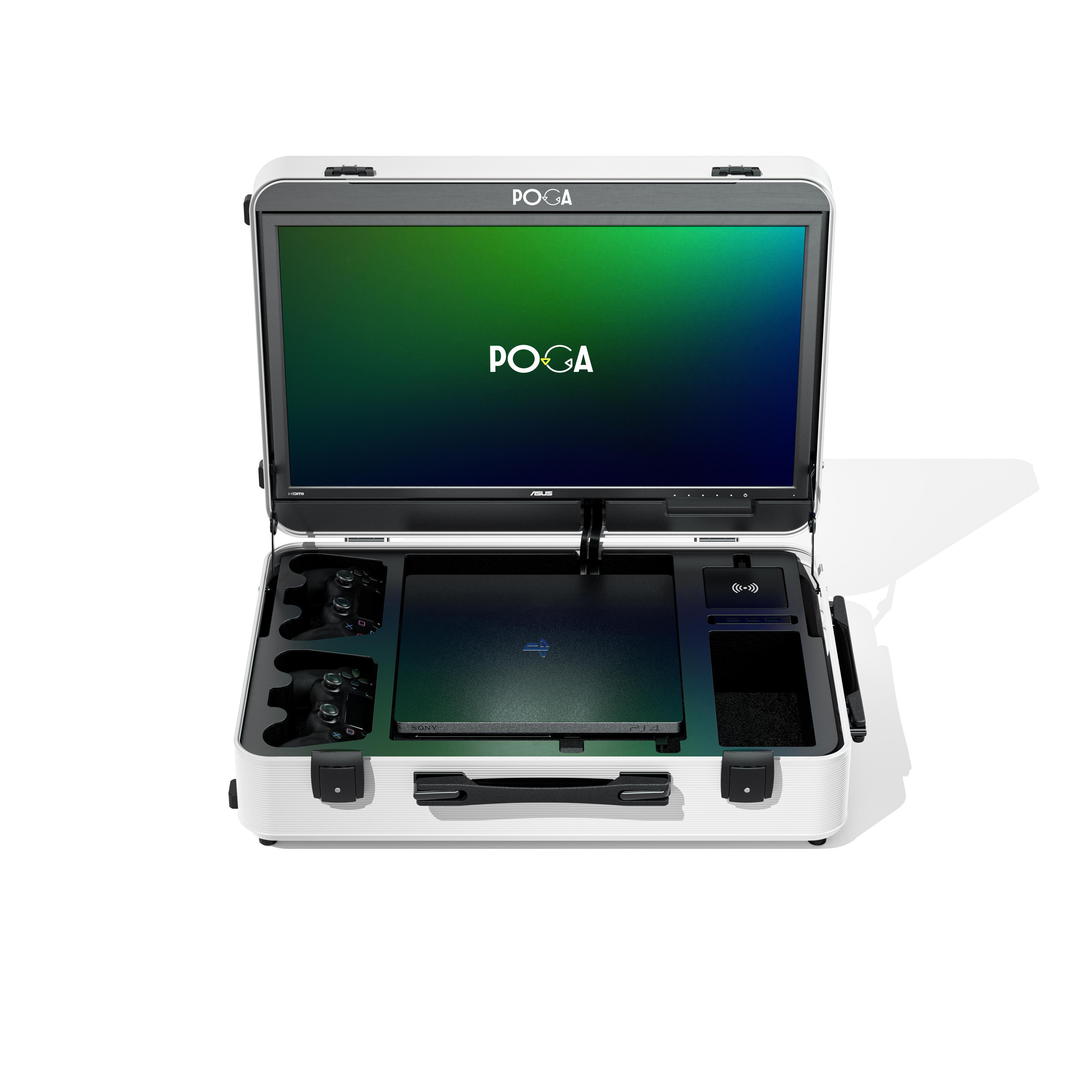 POGA Pro Inlay - Gamingkoffer, Slim Weiß White PS4