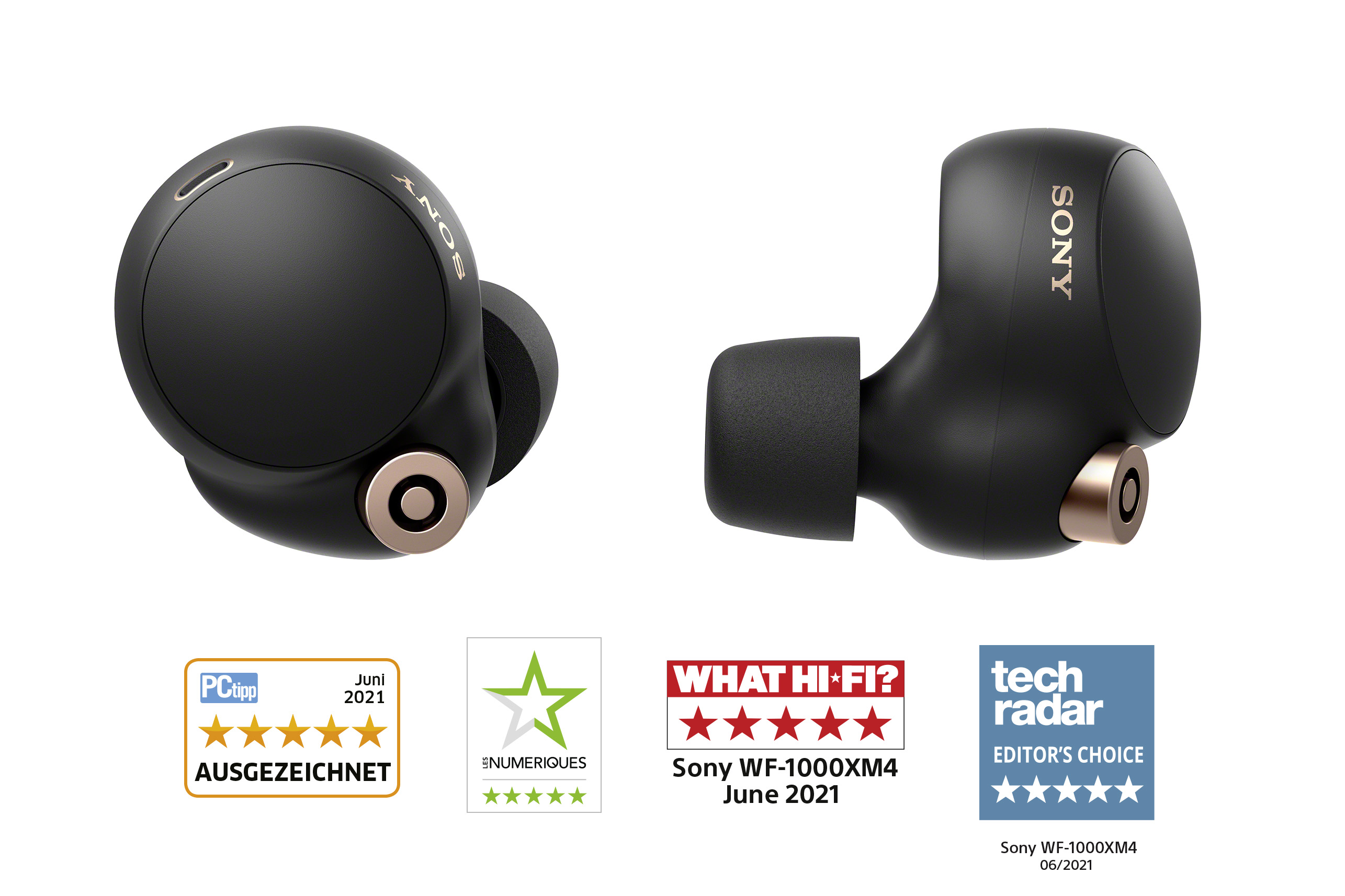 SONY True Wireless Bluetooth In-Ear Kopfhörer WF-1000XM4 mit Geräuschminimierung, schwarz