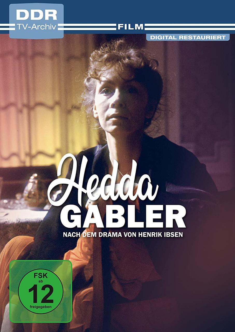 DVD-Cover für 'Hedda Gabler' mit Porträt einer Frau und Titeltext. Dunkler, Vintage-Stil.