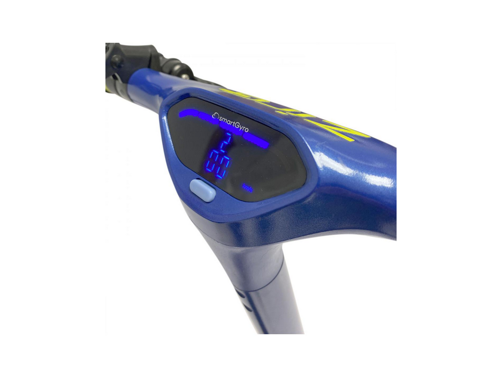 Patinete eléctrico - SmartGyro Ziro Blue, 500 W, 3 velocidades, 8800 mAh, 25 km/h, Azul