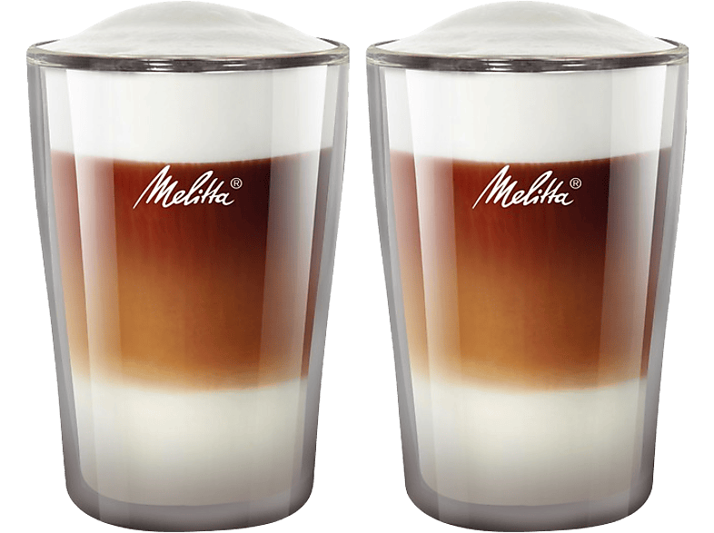 Set de vasos - Melitta Doble Cristal Grandes, 300 ml, Para Latte Macchiato, 2 Unidades, Transparente