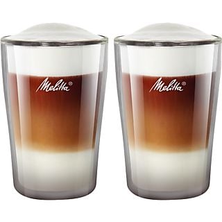 Set de vasos - Melitta Doble Cristal Grandes, 300 ml, Para Latte Macchiato, 2 Unidades, Transparente