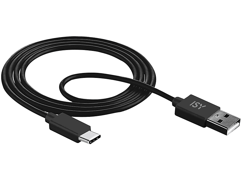 Cavo Usb ISY Iuc-0005 di ricarica da Usb-C a Usb-A, 2 metri, nero Cavo Usb-C