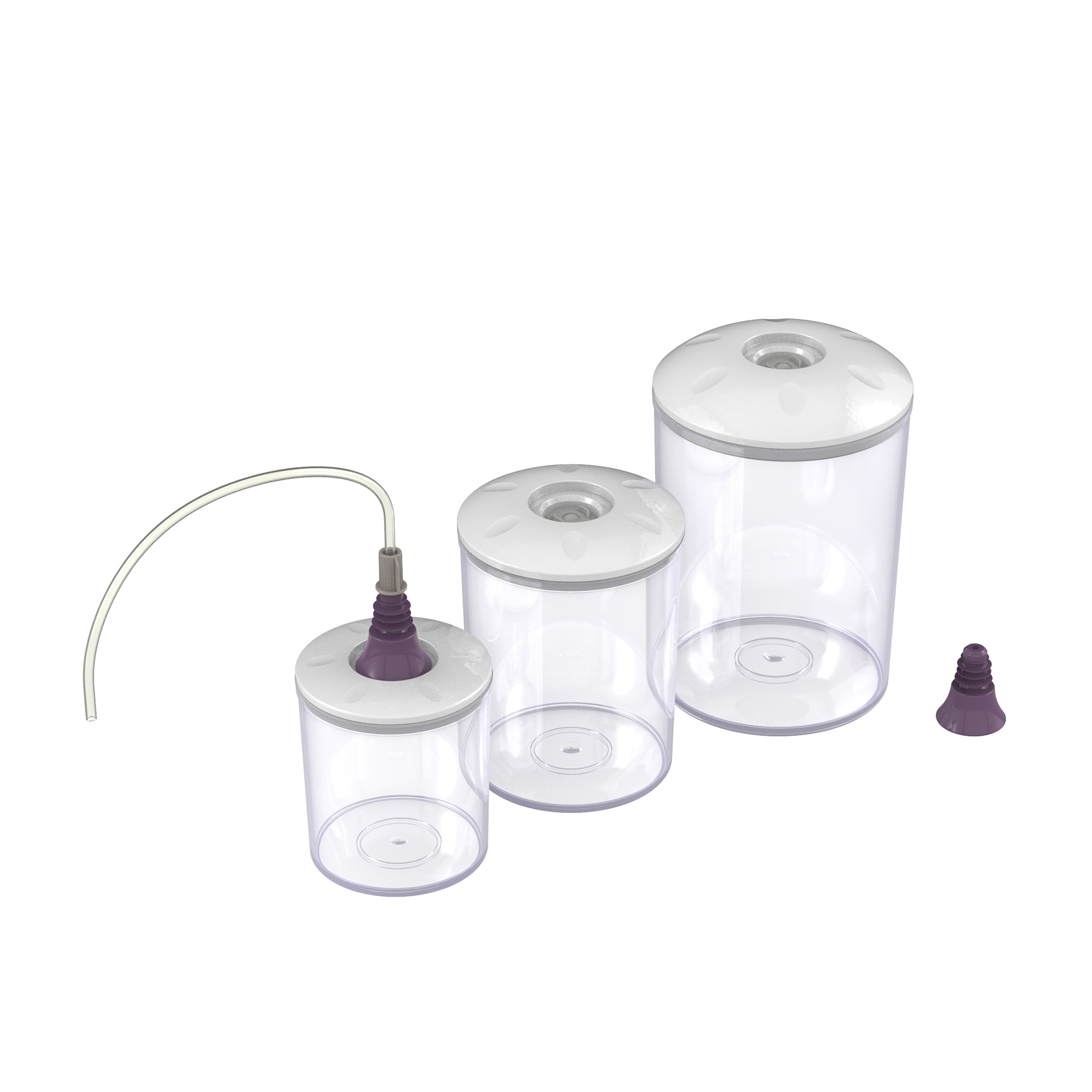 Set contenitori Family con coperchio + tappo bottiglia Magic VAC SET 3 Contenit.+Tappo BOT