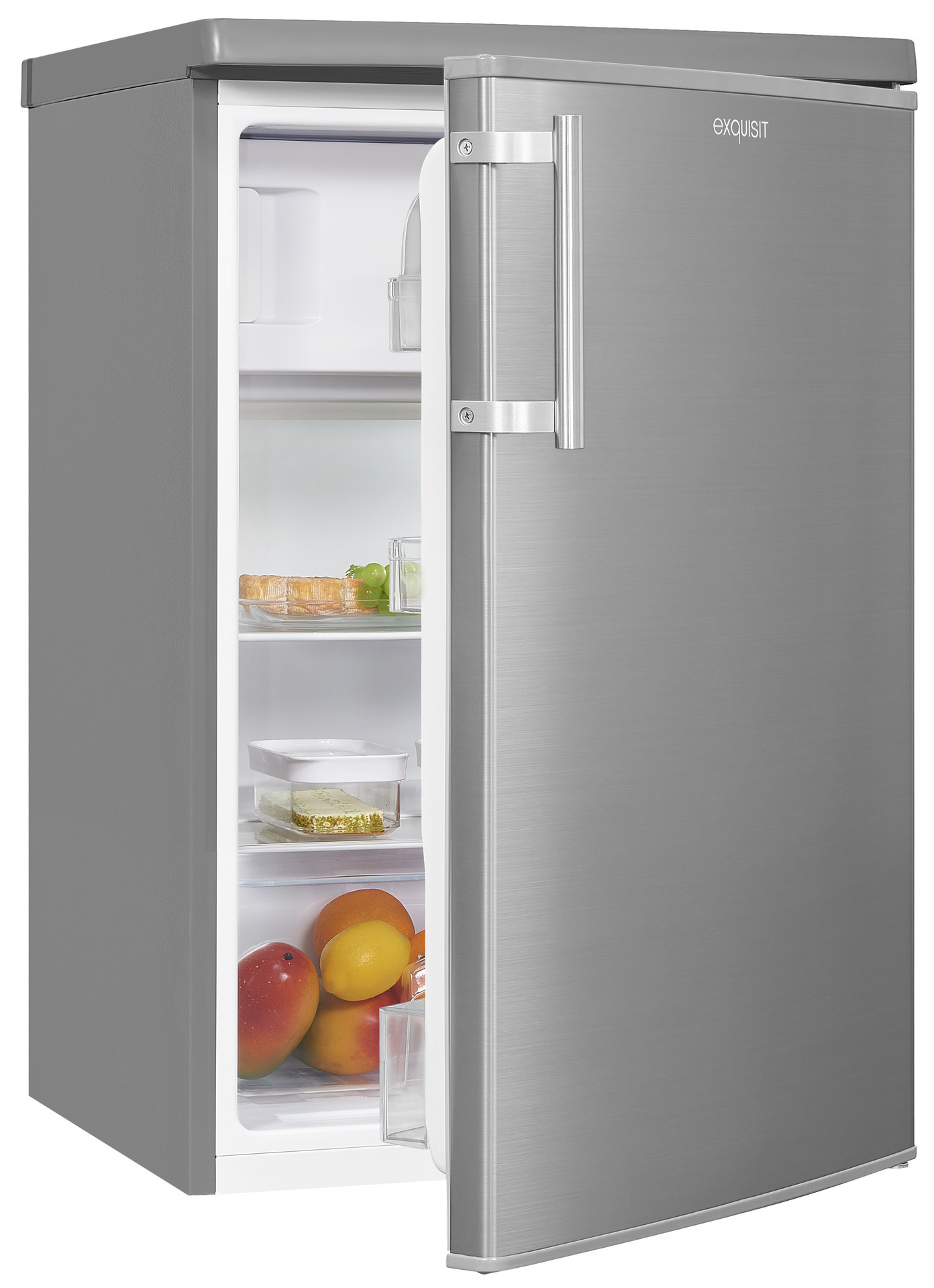 EXQUISIT KS16-4-HE-040D Kühlschrank (109 l, D, 855 mm hoch, Inoxlook)