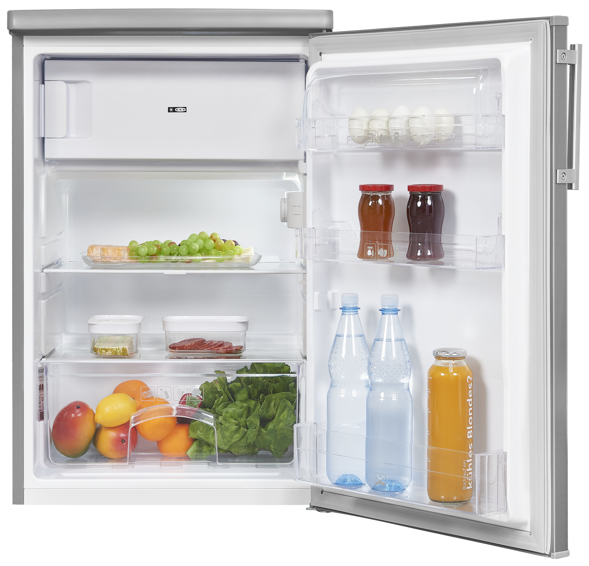 EXQUISIT KS16-4-HE-040D Kühlschrank (109 l, D, 855 mm hoch, Inoxlook)