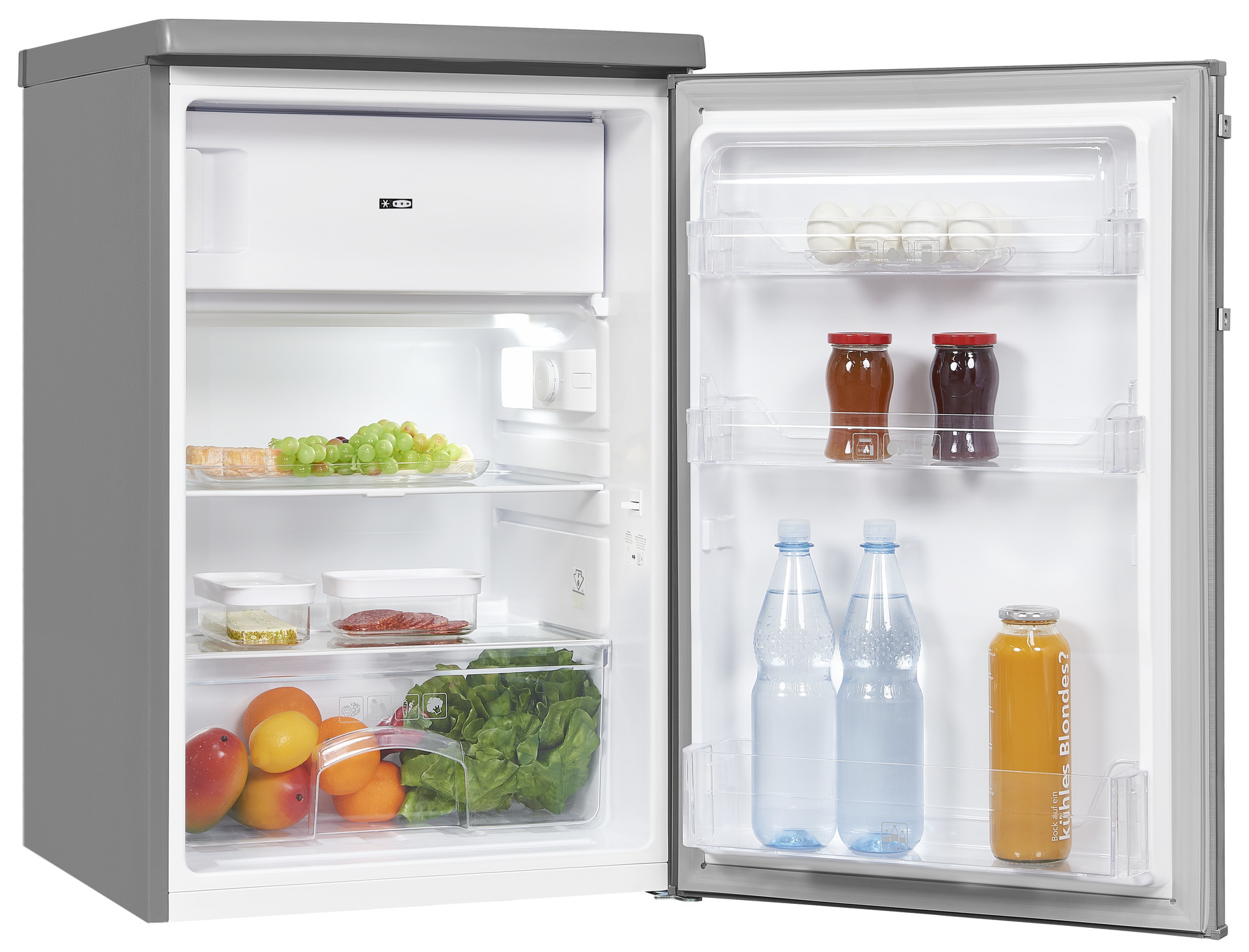 EXQUISIT KS16-4-HE-040D Kühlschrank (109 l, D, 855 mm hoch, Inoxlook)