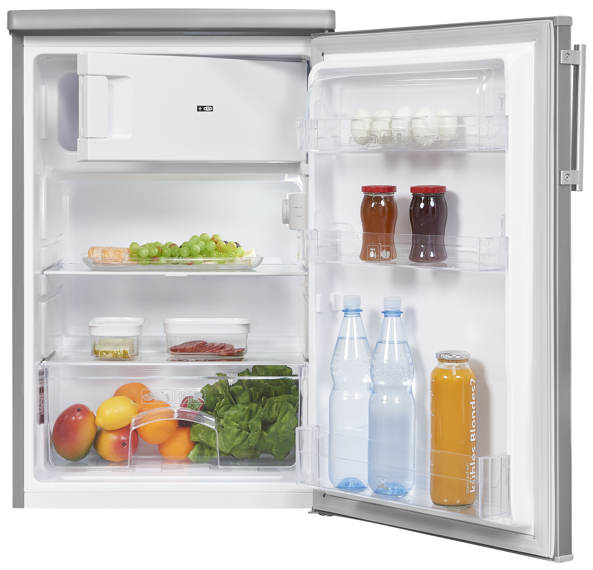 EXQUISIT KS16-4-HE-040D Kühlschrank (109 l, D, 855 mm hoch, Inoxlook)