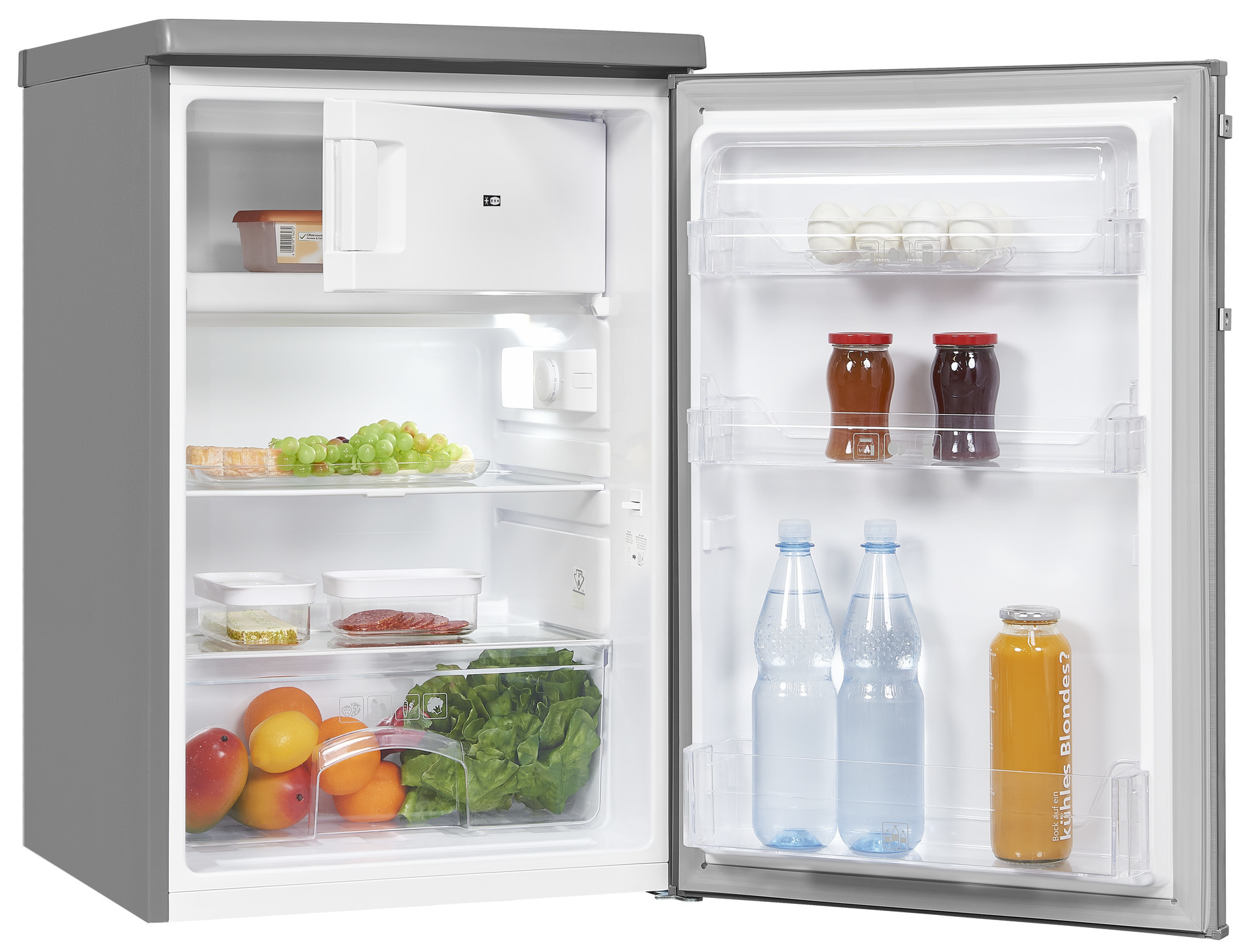 EXQUISIT KS16-4-HE-040D Kühlschrank (109 l, D, 855 mm hoch, Inoxlook)