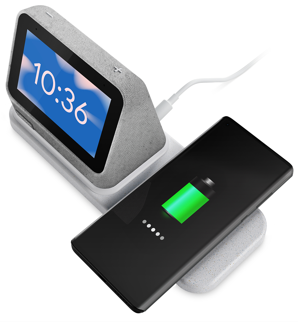LENOVO Smart Clock 2 Grey Qi charger kopen MediaMarkt
