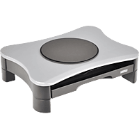 DESQ Monitorständer mit Lade und Drehscheibe, max. 15kg, max. 110mm Höhe, Schwarz/Grau