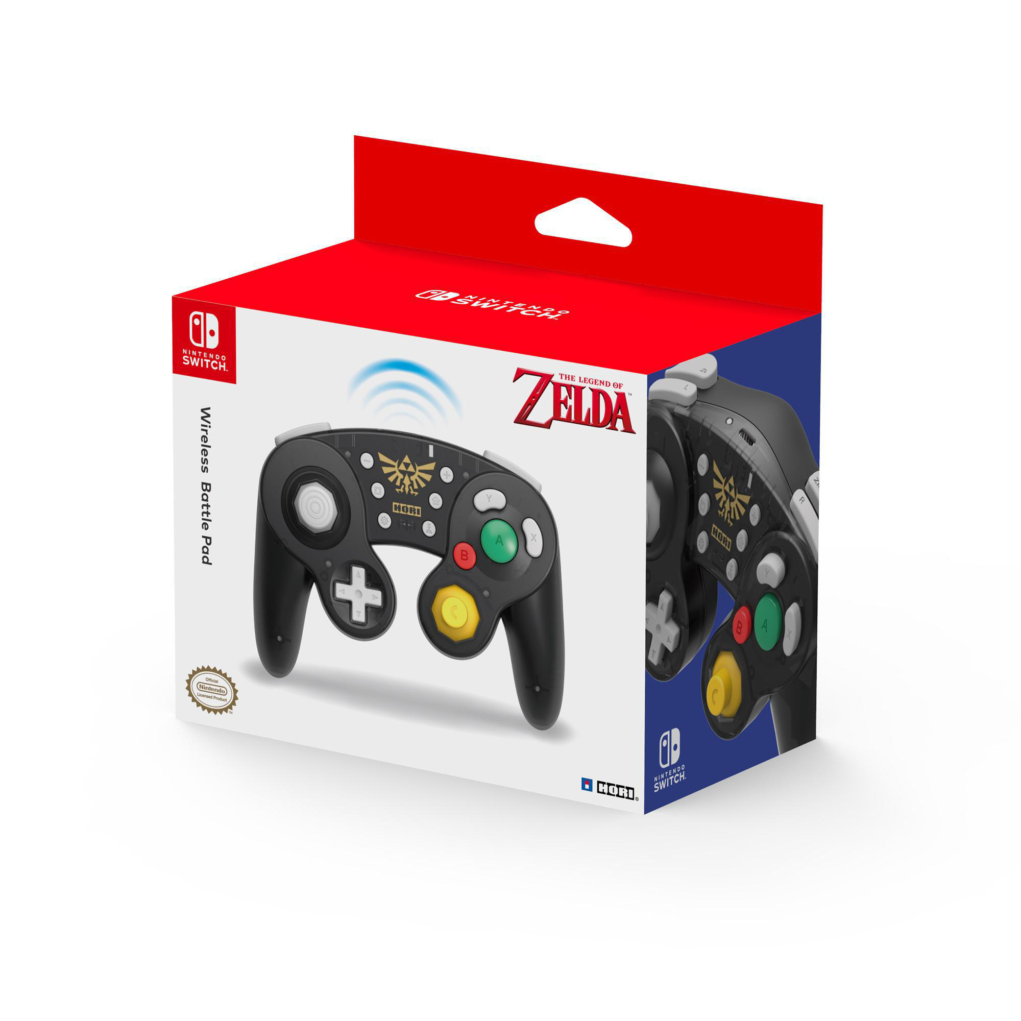 HORI Wireless Battle Pad (Gamecube) - Zelda, Controller, Schwarz