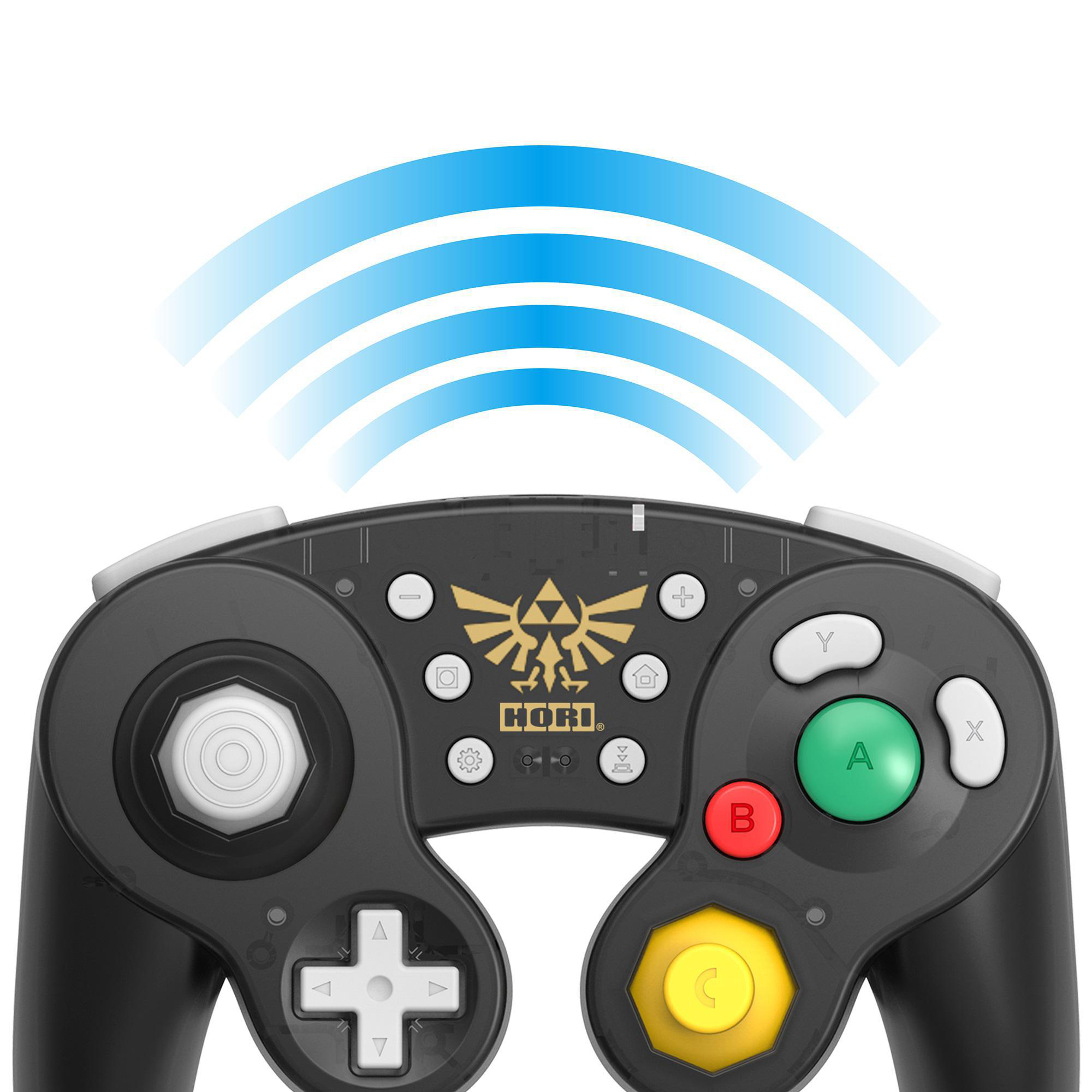 HORI Wireless Battle Pad (Gamecube) - Zelda, Controller, Schwarz