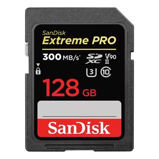SANDISK Extreme PRO - SDXC-Speicherkarte  (128 GB, 300 MB/s, Schwarz)