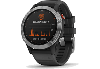 GARMIN fenix 6 Solar ezüst okosóra, fekete szíjjal (GG010-02410-00)