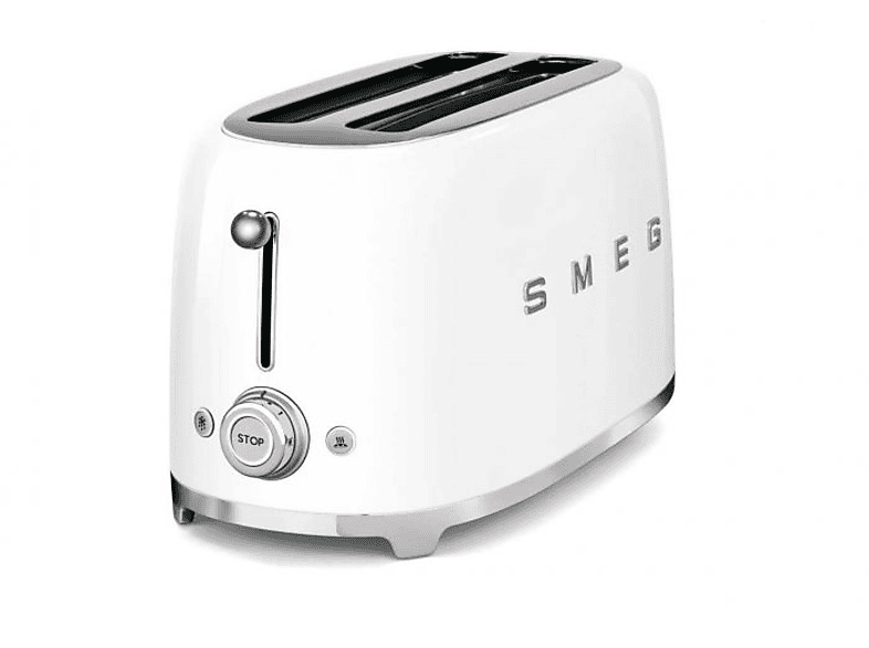 SMEG TSF02WHEU Retro Style Toaster (Weiß, 1500 Watt, Schlitze 2