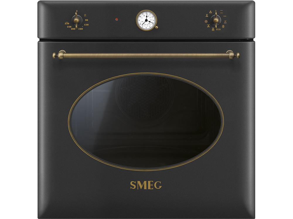 Horno - Smeg SF855AO, 70 l, Eléctrico, Función vapor, 60 cm, Antracita