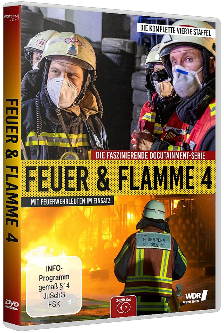 DVD-Cover mit Feuerwehrleuten. Text auf Deutsch. Szene eines Brandes und Feuerwehrleute auf dem Cover.