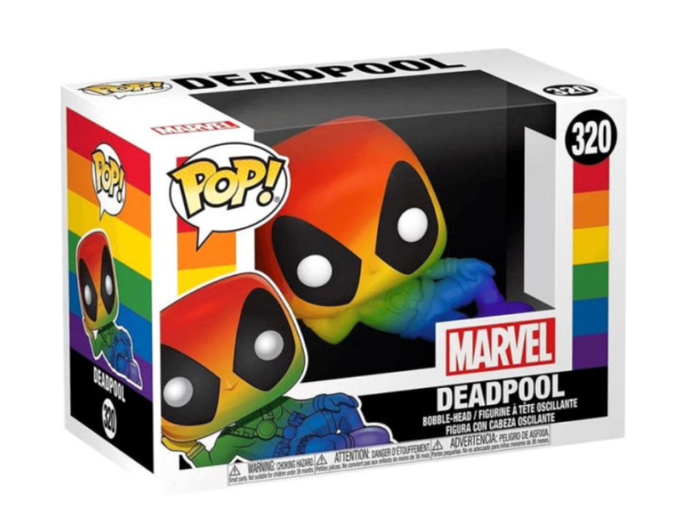 Figura Funko Pop! - Marvel: Pride- Deadpool (Rainbow), 9.5 cm, Vinil, Multicolor