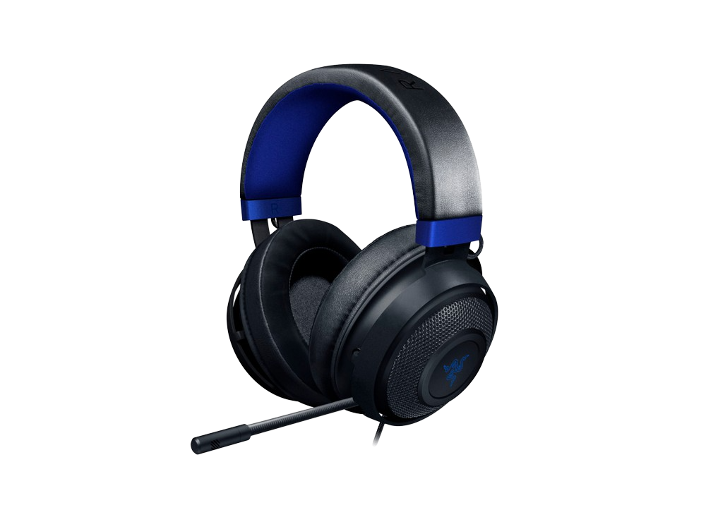 Razer Kraken For console auricular diadema binaural azul para gaming cable compatible pc ps4 xbox one nintendo switch controlador de 50 mm y almohadillas gel color multiplataforma cancelación ruido jack 3.5mm ps4xbox