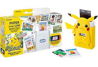 FUJIFILM Instax mini Link Pikachu Case Bundle - Stampante fotografica (Bianco/Giallo)