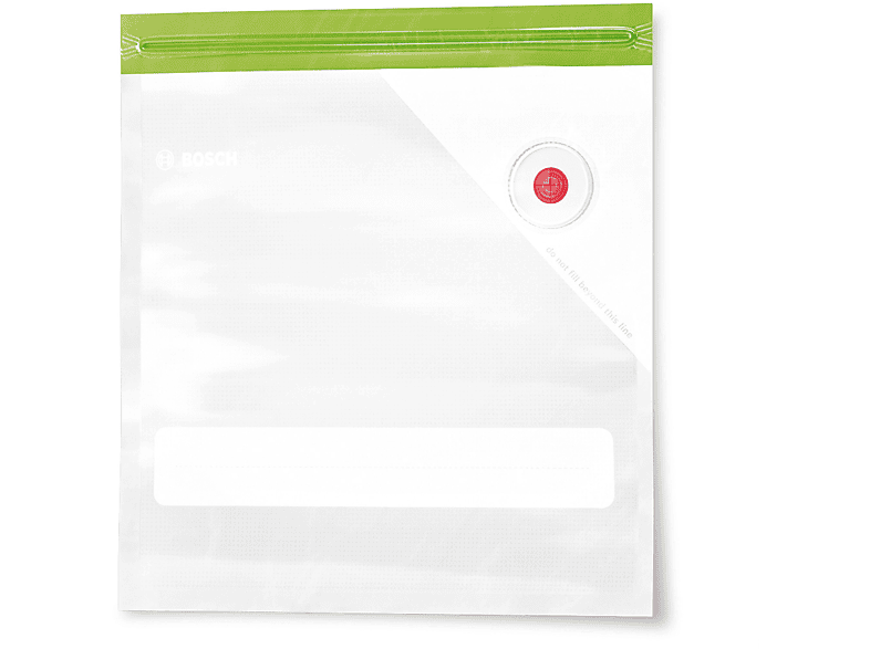 Sacchetti sottovuoto BOSCH MSZV0FB1, Capienza 1.2 L, Chiusura Ermetica, Riutilizzabili e Lavabili in Lavastoviglie, Adatti per Preparare Carne, Pesce o Verdure