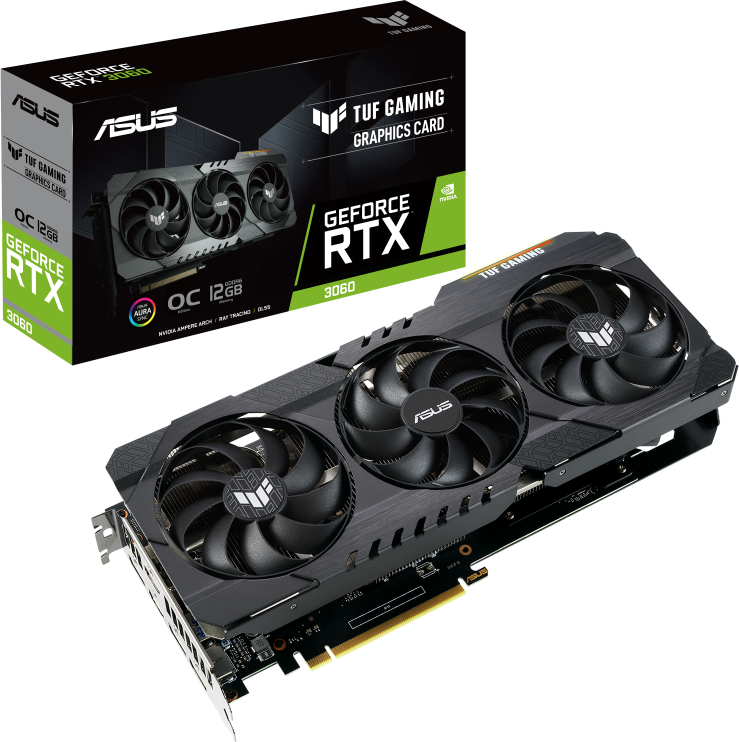 ASUS Grafikkarte TUF Gaming GeForce RTX™ 3060 V2 OC Edition 12GB, GDDR6, 192Bit, 2x HDMI, 3x DP