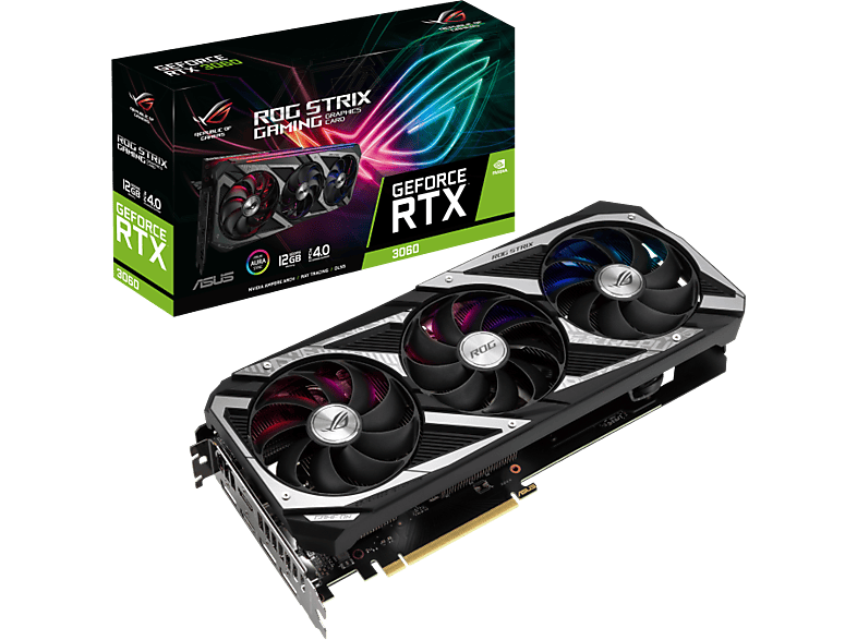 ASUS Grafikkarte ROG Strix GeForce RTX™ 3060 V2 12GB, GDDR6, 192Bit, 2x ...