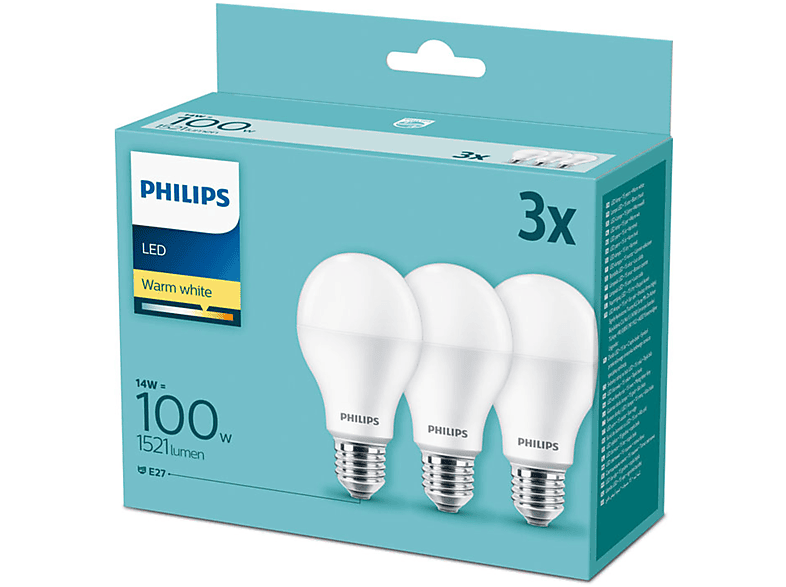 Lampadina LED Philips 3xGoccia 100W luce calda