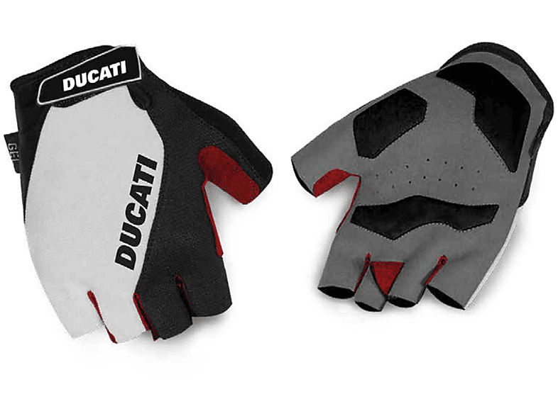 Guantini Ducati Gel-Padded Gloves White