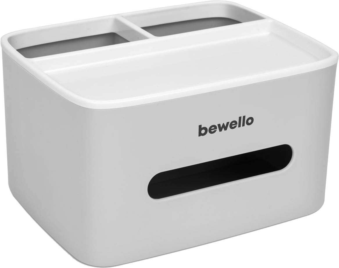 BEWELLO BW3006 Asztali papírzsebkendő/tisztítókendő adagoló, fehér, 205x160x120mm