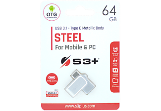 PEN DRIVE S3+ 64GB USB-C/USB3 OTG STEEL