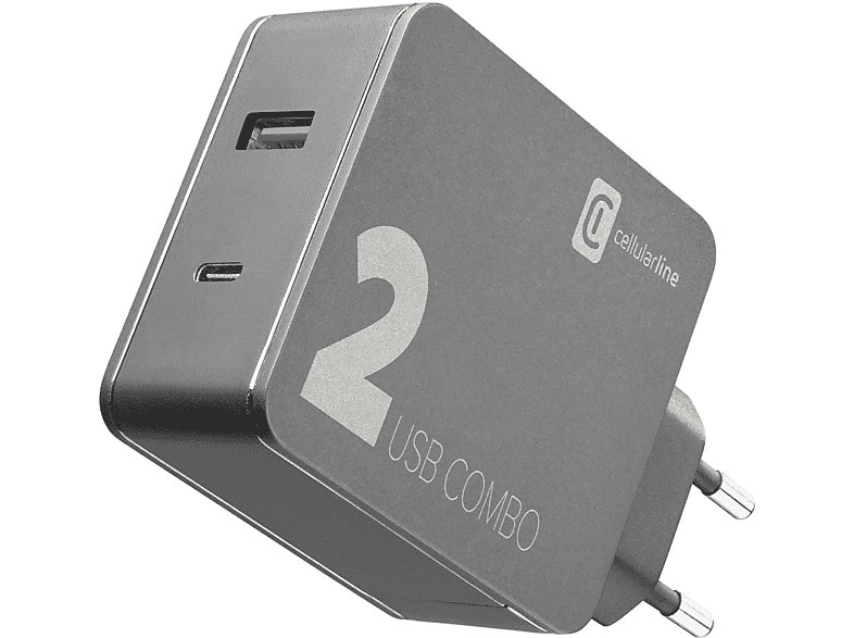 Caricabatteria Cellularline Achitusb2Pd42K da 42W, Nero