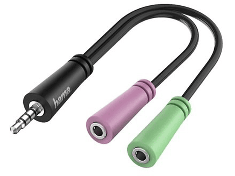 HAMA Adattatore Jack 3,5 mm 4 poli M/ 2x F, per cuffie con microfono