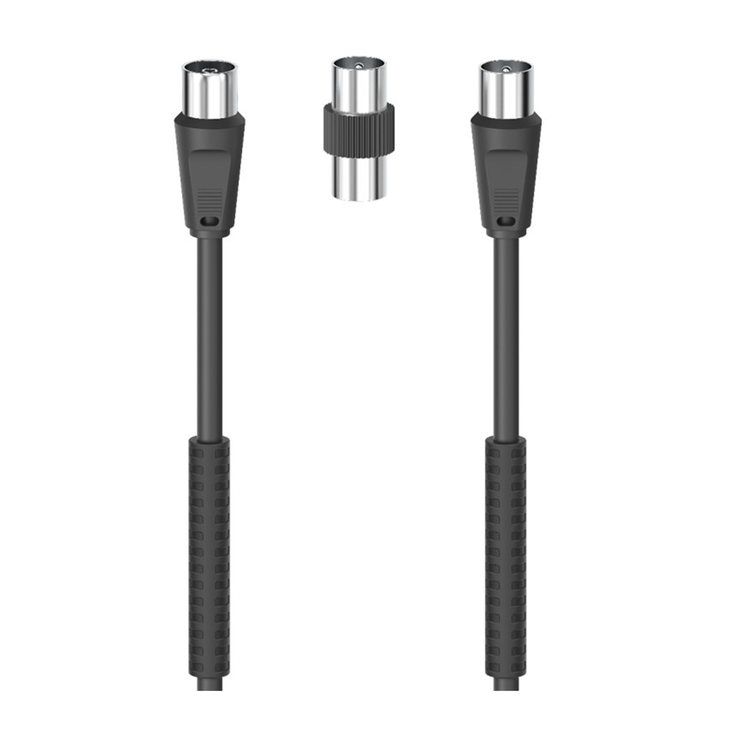 Hama Cavo antenna M/F con adattatore M/M, 3 metri, 85 dB, ferrite, nero