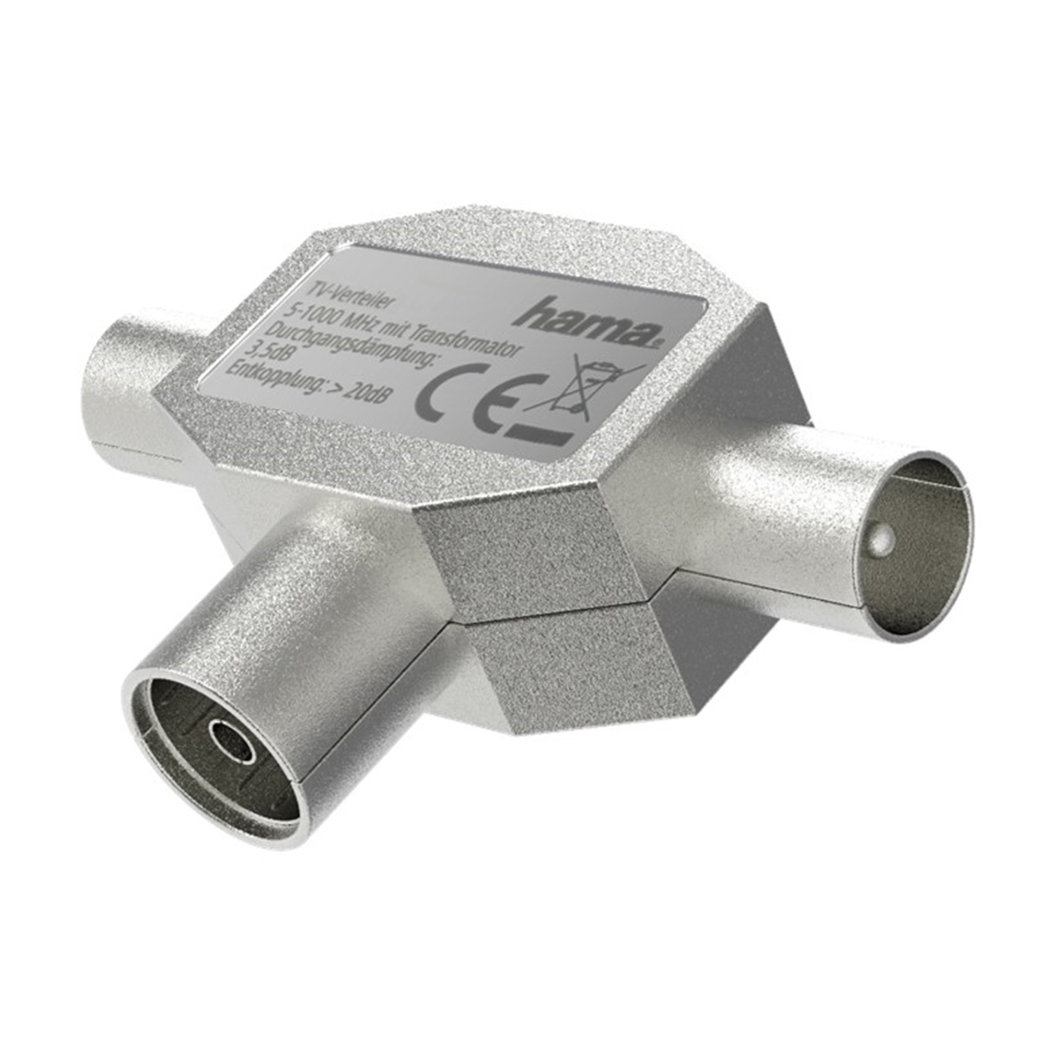 Hama Distributore antenna 1 F/2 M, corpo in metallo